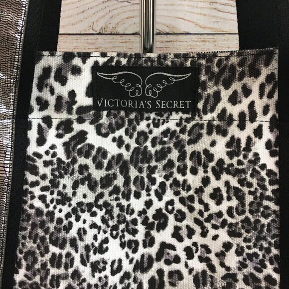 Victoria's Secret Leopard Metallic Large Cloth Tote Bag - Picture 3 of 14